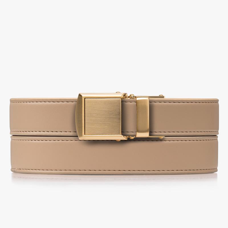 Beige Skinny Slidebelt