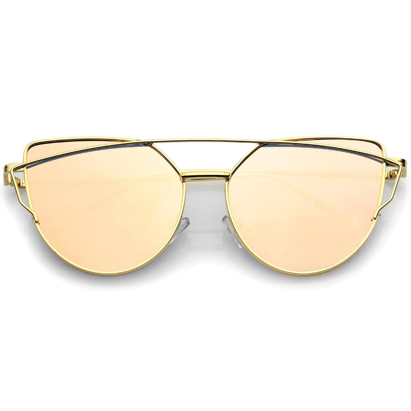 Oversize Mirror Flat Lens Aviator Sunglasses