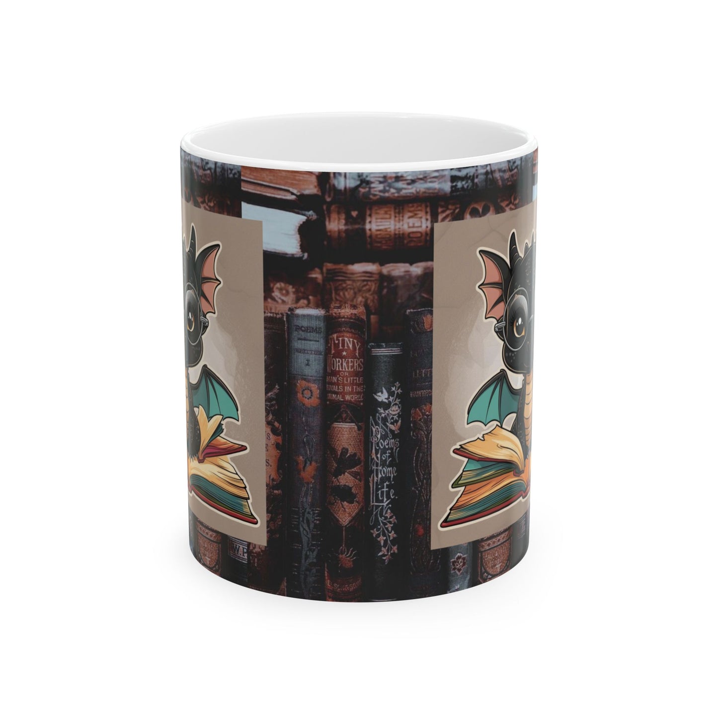 Book Lover Dragon Ceramic Mug