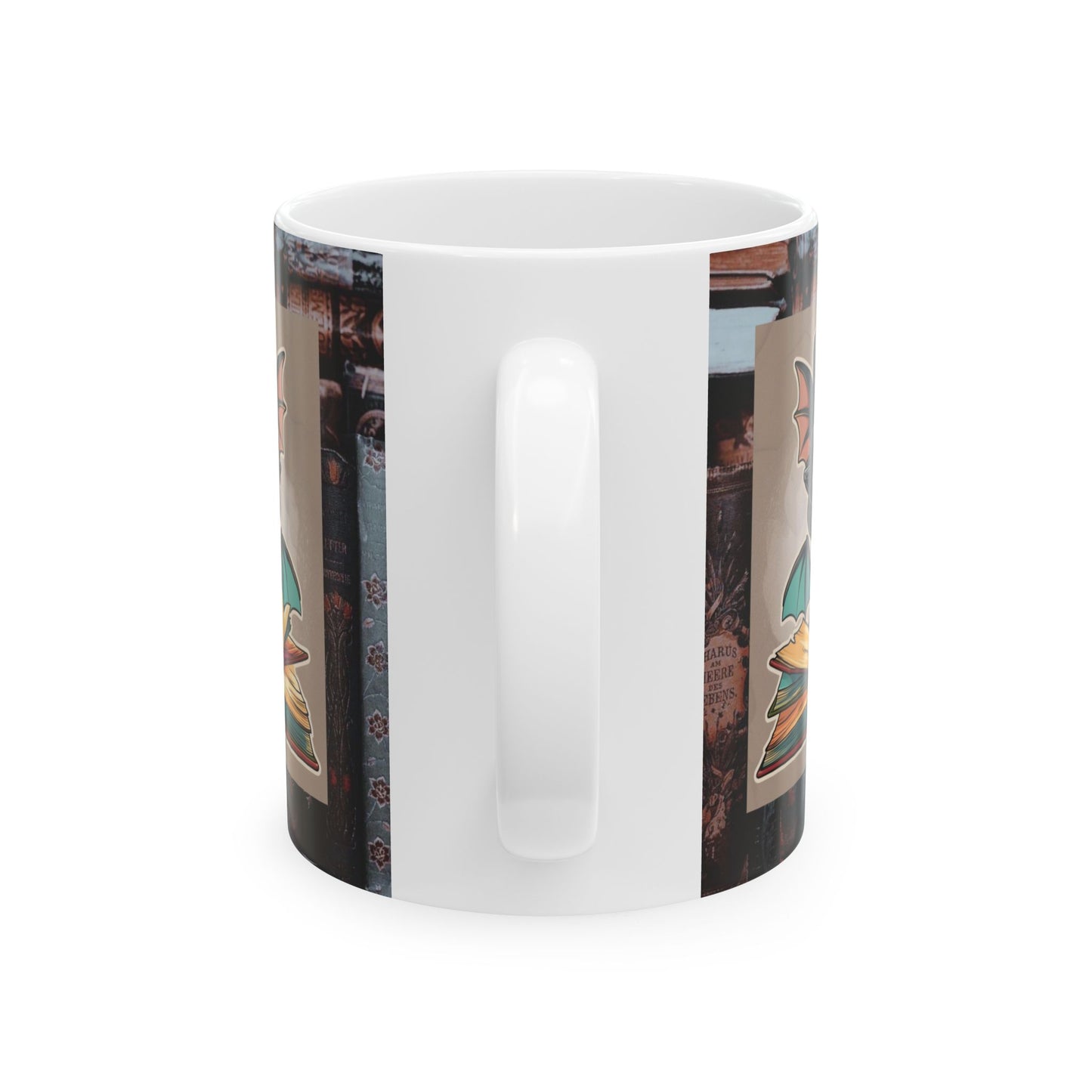 Book Lover Dragon Ceramic Mug