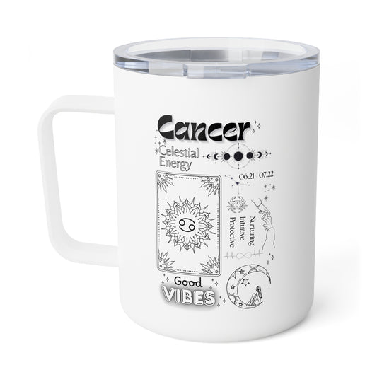 Insulated Coffee Mug Cancer Zodiac, Perfect Gift for Coffee Lovers, Ideal for Camping, Travel, Home, and Office, Unique Insulated Cup